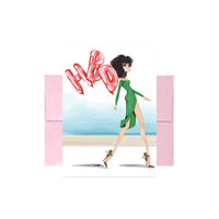 HBD Balloons in Pink & Green Greeting Card