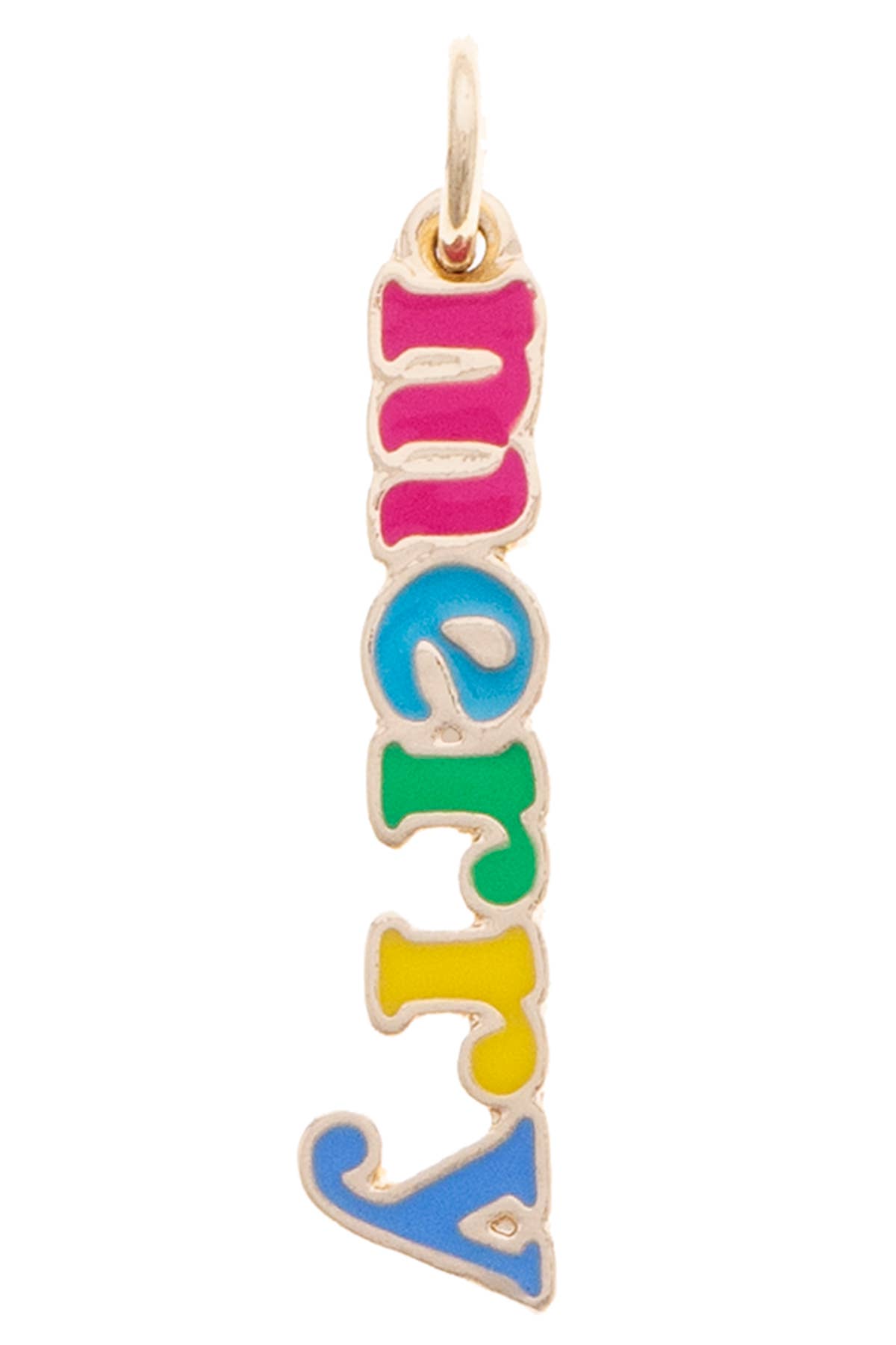 Merry Enamel Christmas Charm in Multi