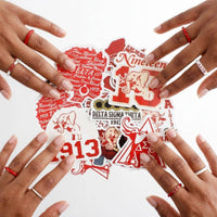 Delta Sigma Theta 60 Piece Sticker Set: Animal Print / Multi Tone / Assorted 2 x 2 inches