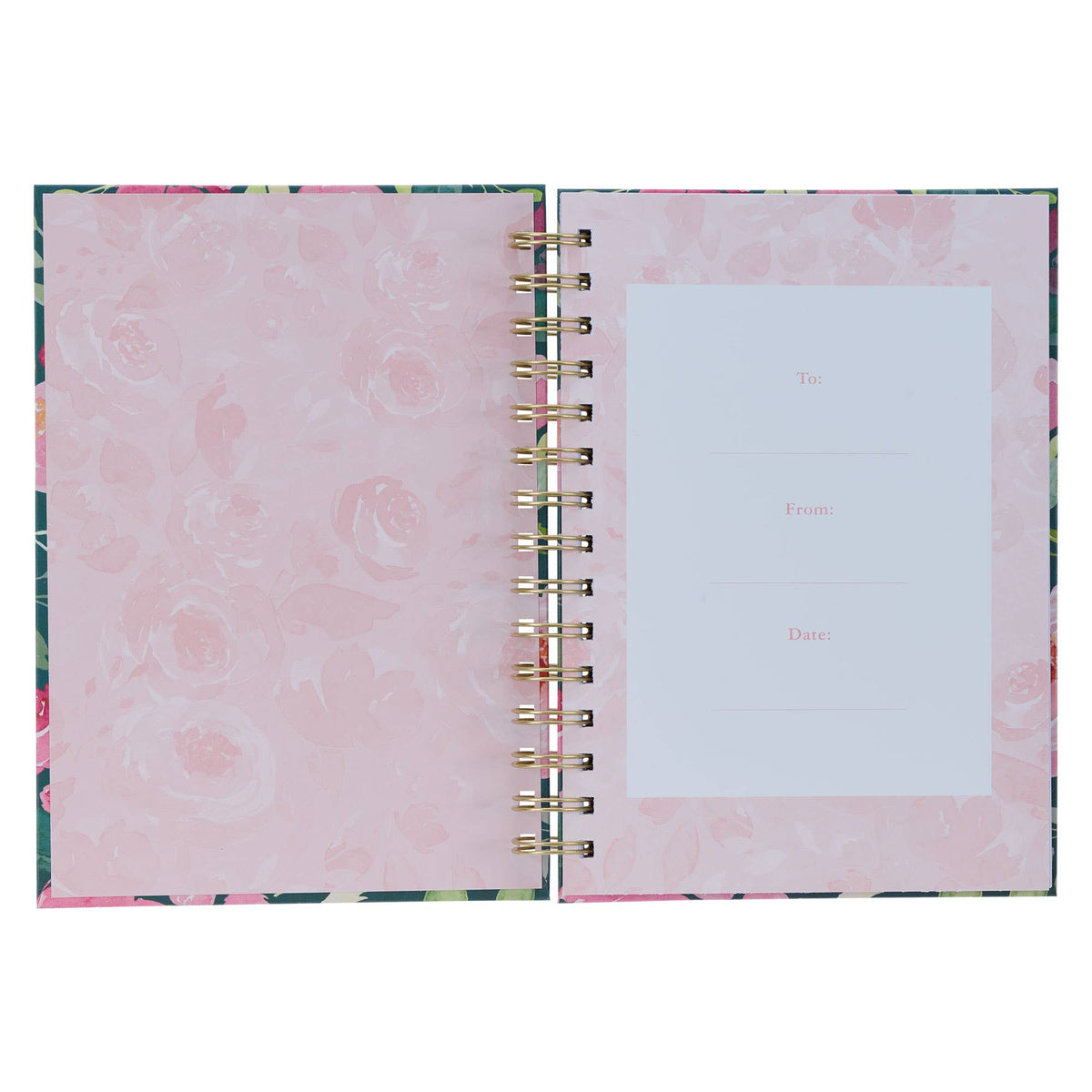First My Mother Pink Peony Large Wirebound Journal