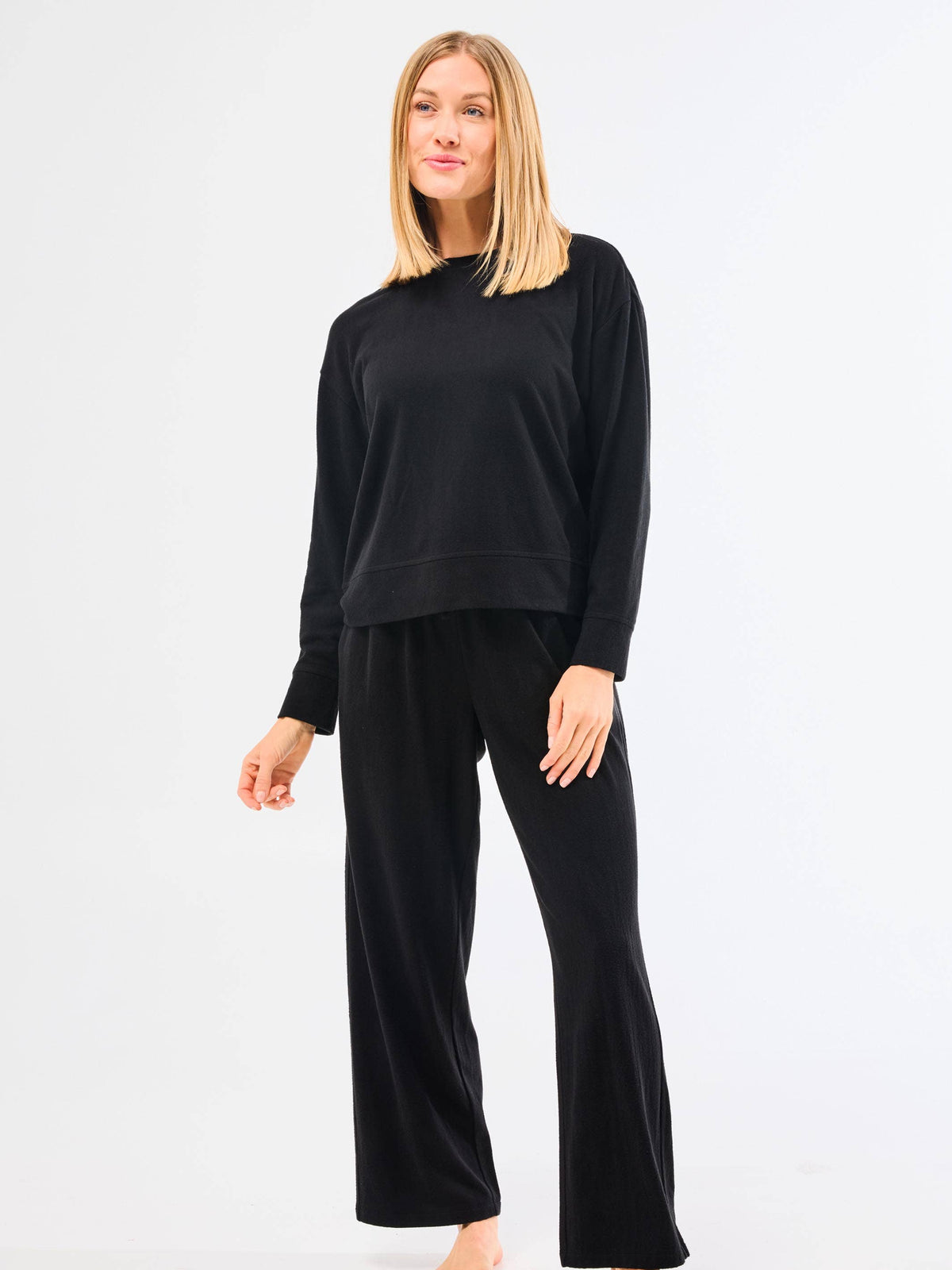 Sophie Straight Leg Pants Set | Black