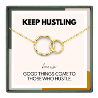 Career Milestone Gift for Her - 2 Ring Necklace Gold Silver: 14k Gold Vermeil