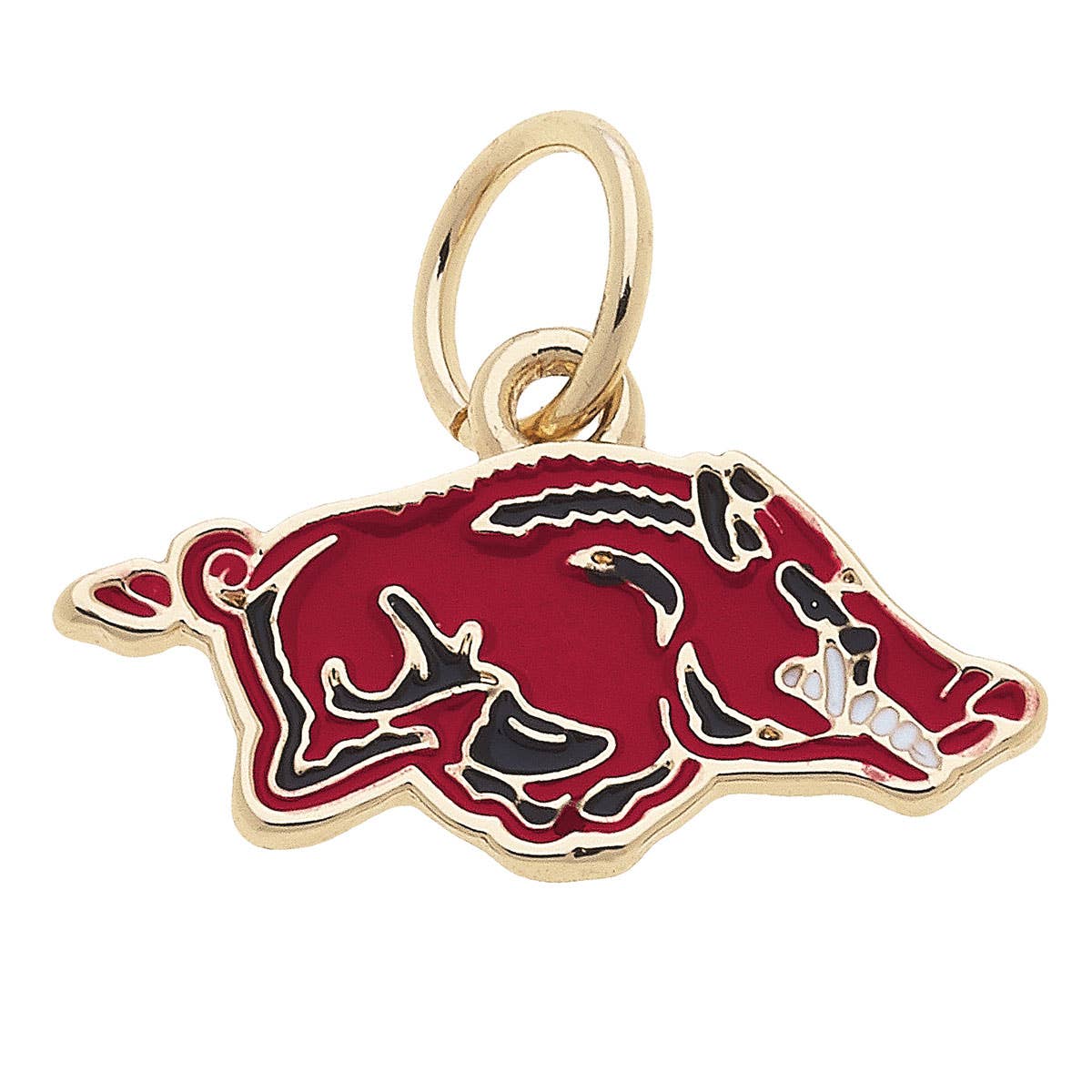 CANVAS STYLE CHARM BAR-Arkansas Razorbacks Enamel Logo Charm