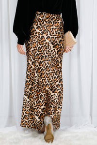 Henley Neck Elastic Smocked Leopard Print Blouse or  Leopard Print Bias Cut Satin Maxi Skirt