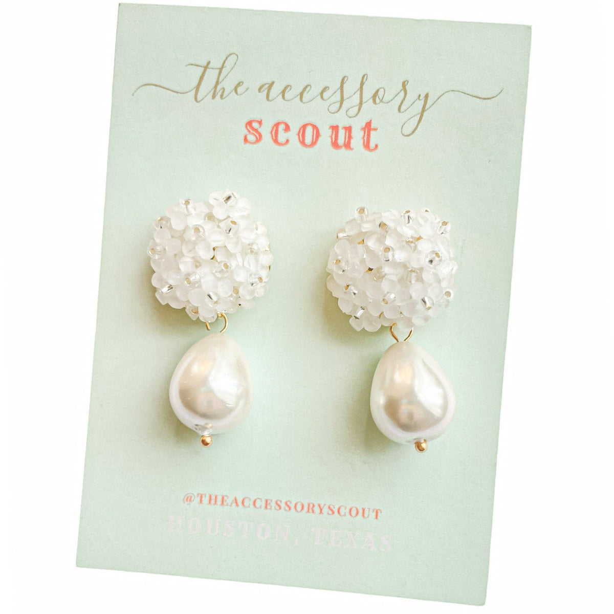 Melissa Earrings - White Bouquet + Pearly Drop