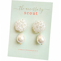 Melissa Earrings - White Bouquet + Pearly Drop
