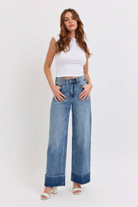Kara High Rise Wide Leg with Self High Cuffed Hem