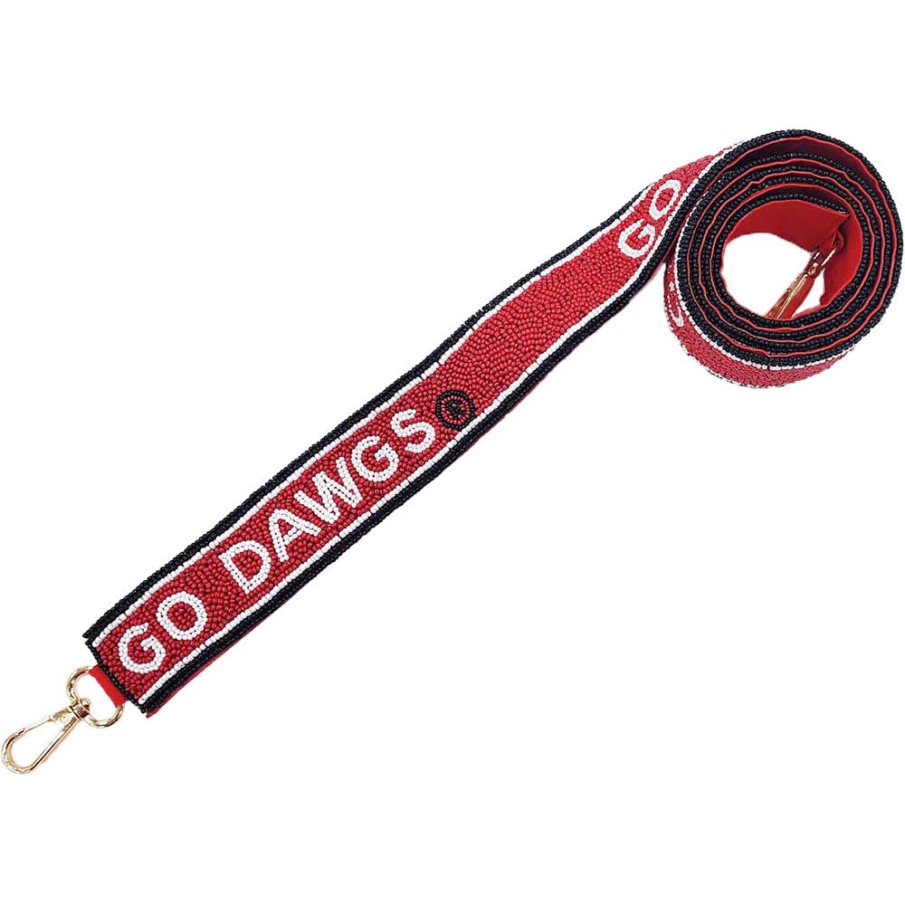 GEORGIA BULLDOG GO DAWGS GAME DAY BEADED BAG STRAP