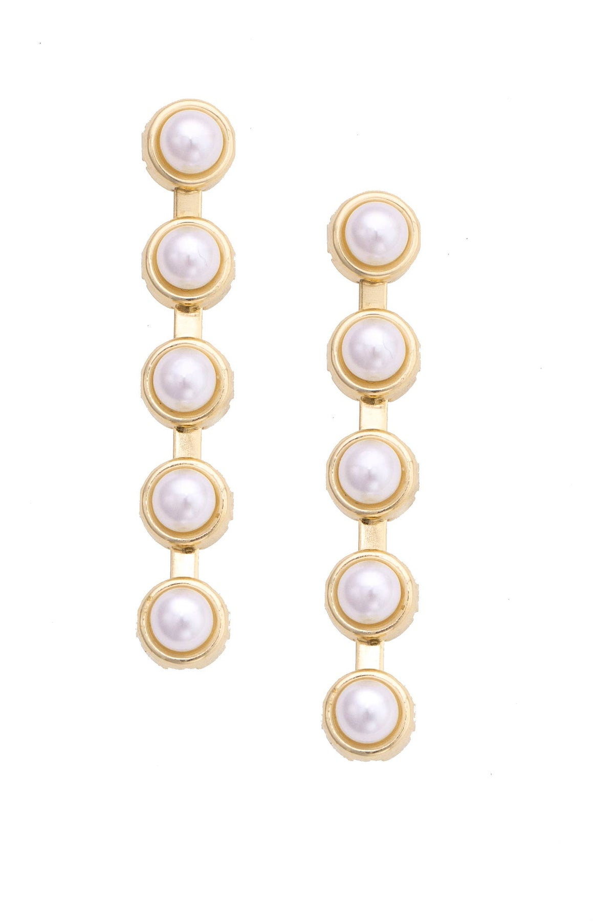 Ivy Pearl Linked Earrings in Ivory