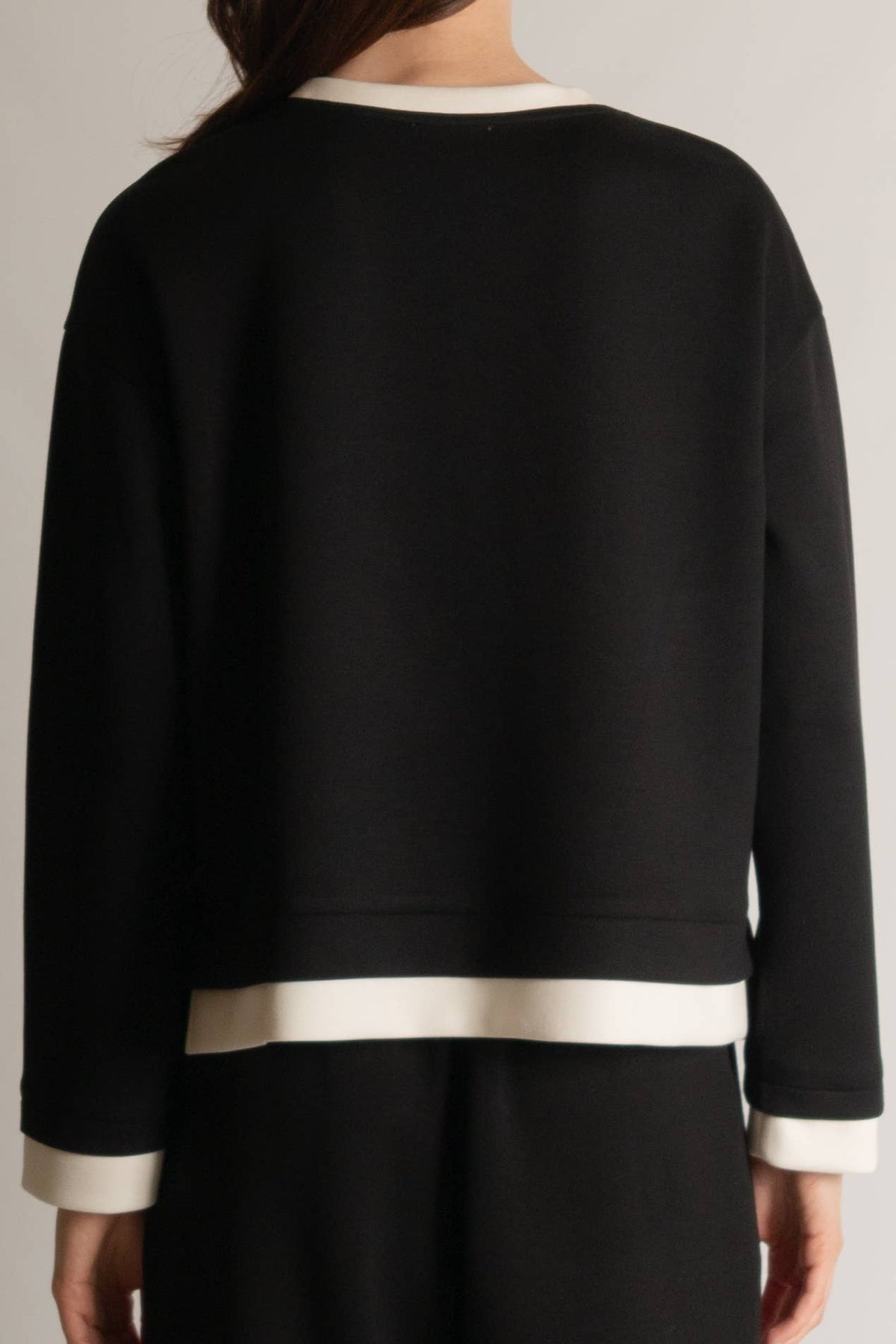 P. CILL Butter Modal Contrast Border Top: Black/Ivory / Large