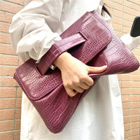 Crocodile Print Clutch With Wrist Strap: COCO