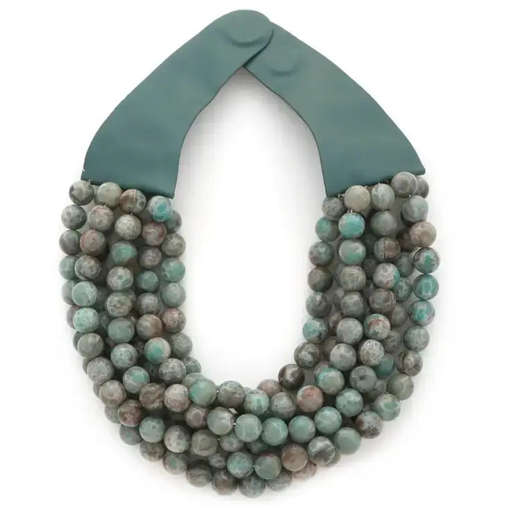 NEW CHUNKY BEADED LAYERED MAGNETIC NECKLACE