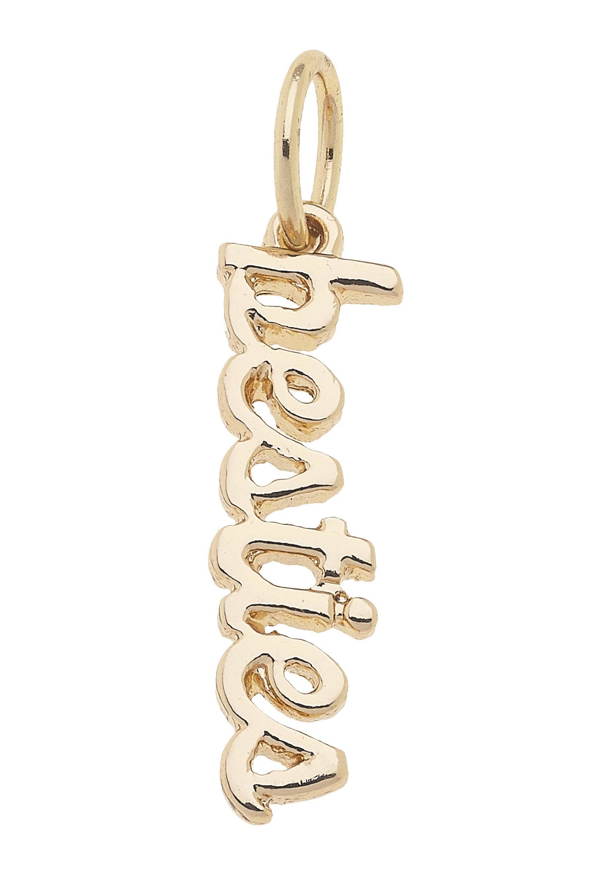 CANVAS STYLE CHARM BAR-Besties Cursive Script Charm in Shiny Gold