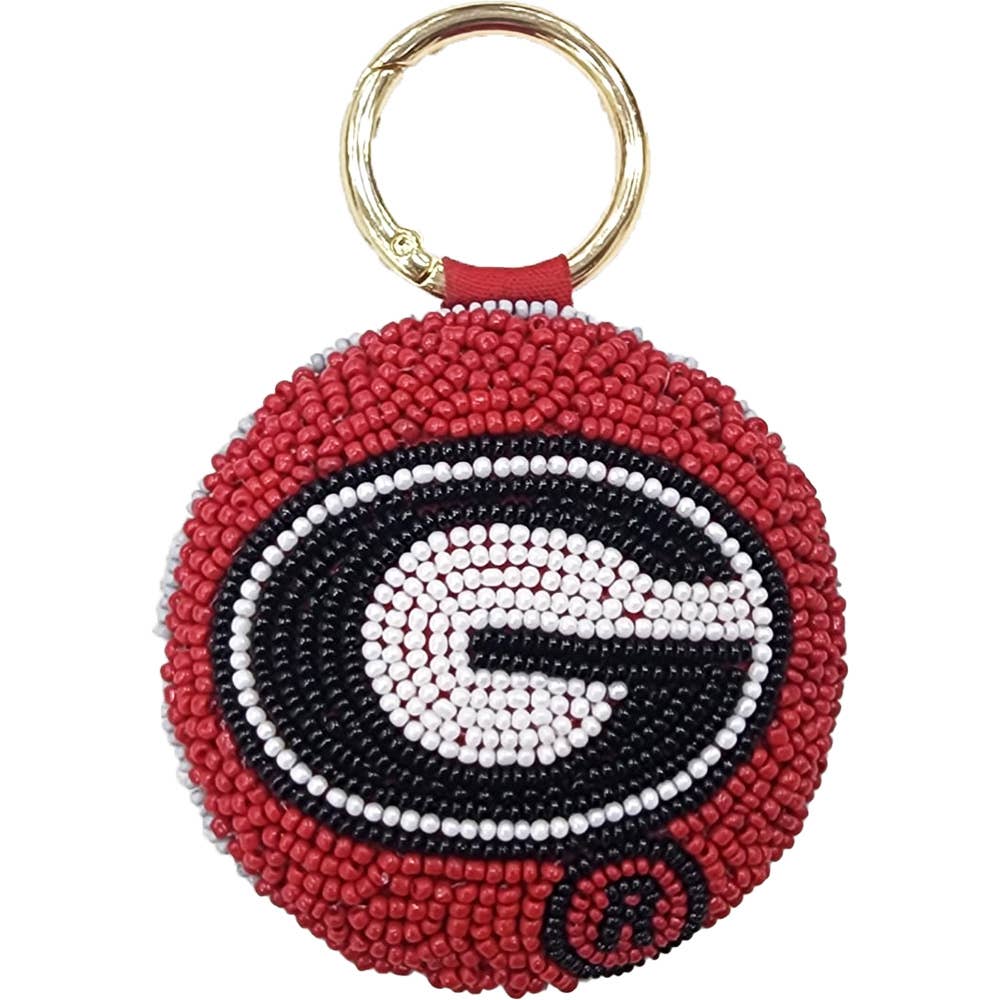 GEORGIA BULLDOG BEADED GAME DAY KEYCHAIN