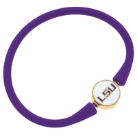 LSU Tigers Enamel Silicone Bali Bracelet: Yellow