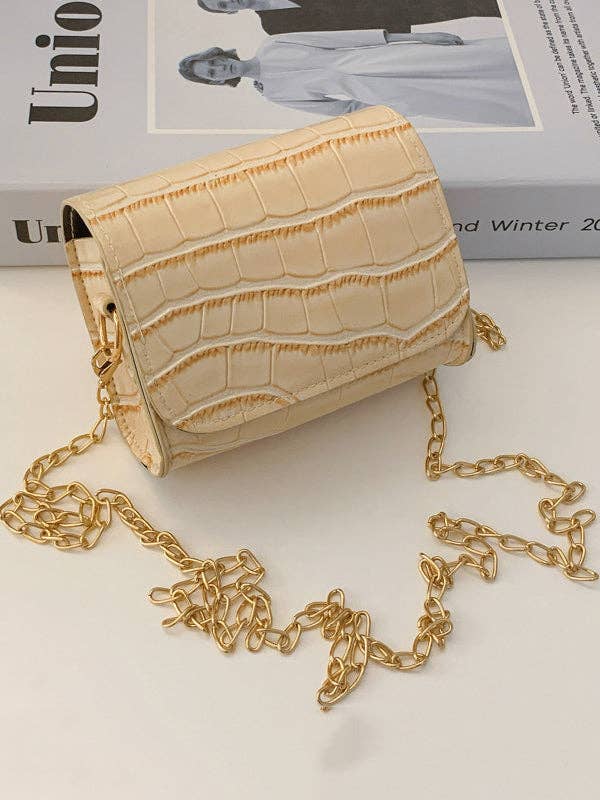 Chains Shiny Split-Joint Bags Crossbody Bags: BLACK / One_size