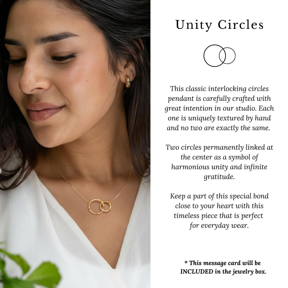 Boss Appreciation Gift - 2 Ring Necklace Gold or Silver: 14k Gold Vermeil