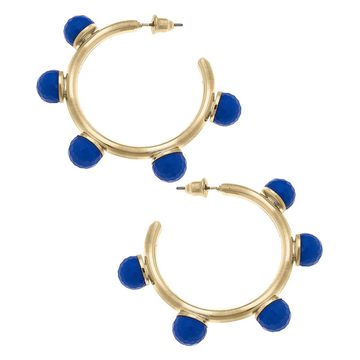 Allison Resin Beaded Hoop Earrings: Clear