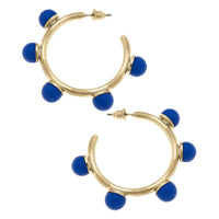 Allison Resin Beaded Hoop Earrings: Clear