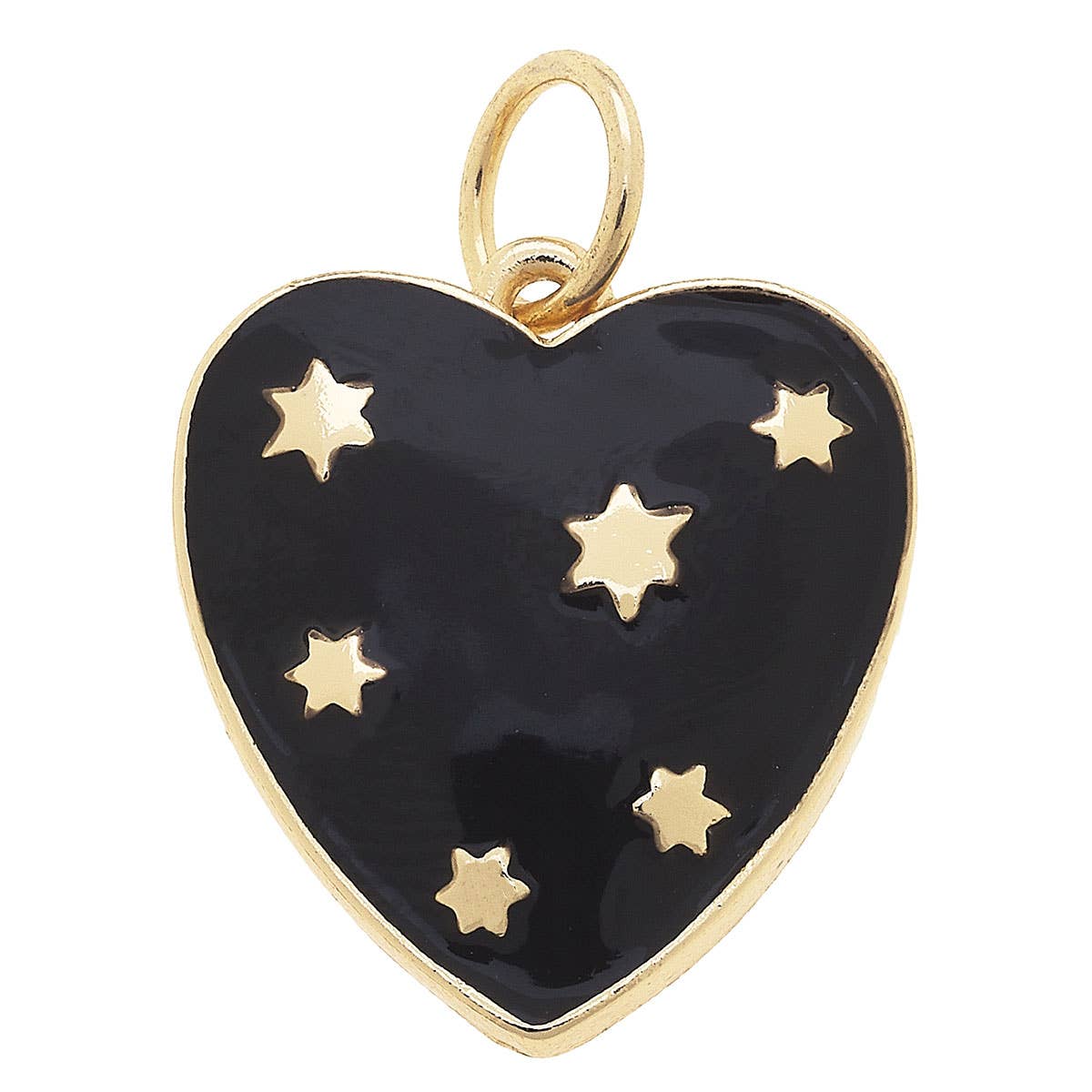 CANVAS STYLE CHARM BAR - Celestial Enamel Heart Charm in Black