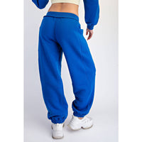 FLEECED TERRY FLOW JOGGER PANTS: Peach Pink / S-M-L(2-2-2)