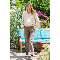 FLEECE PLEATED TROUSER: True Red / S-M-L(2-2-2)
