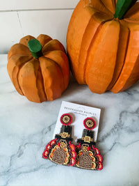 Thanksgiving Turkey Beaded Earrings 