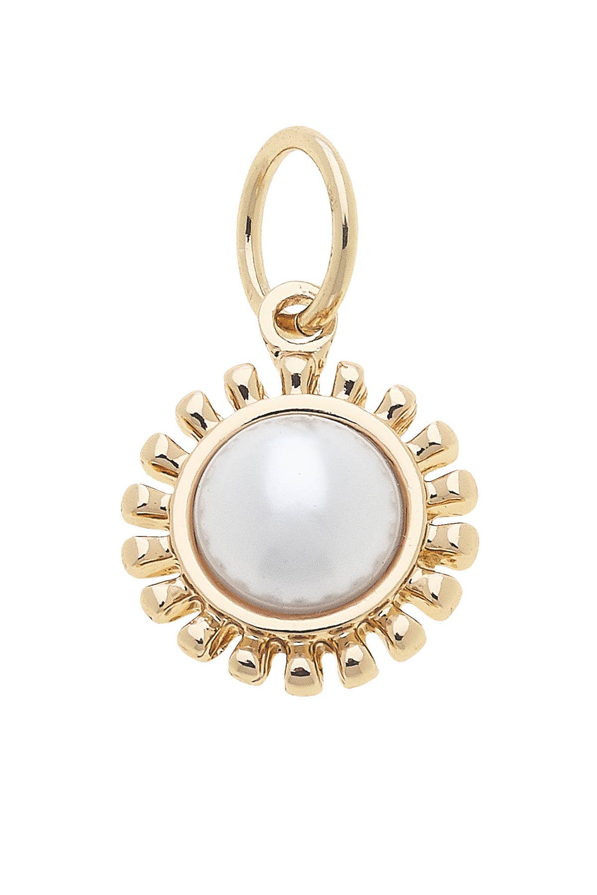 CANVAS STYLE CHARM BAR-Pearl Coin Charm in Ivory