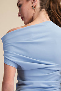 Asymmetric Pleated Top: Black / L