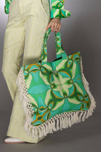 Pastel Swirl Printed Cotton Canvas Tote