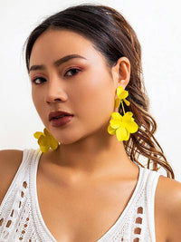 Flower Shape Drop Earrings Earrings Accessories: FUCHSIA / One_size