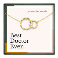 Doctor Appreciation Gift - 2 Ring Necklace Gold or Silver: 14k Gold Vermeil