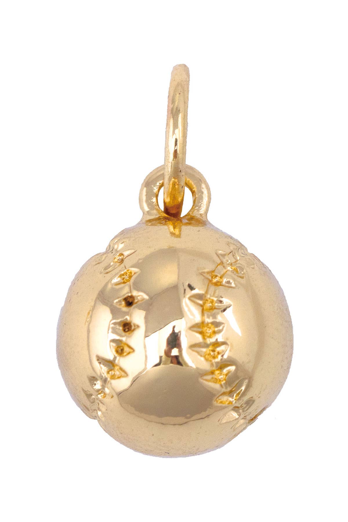 CANVAS STYLE CHARM BAR-Golden Baseball Charm in Shiny Gold