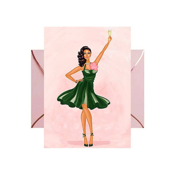 Cheers to You Card - Pink & Green