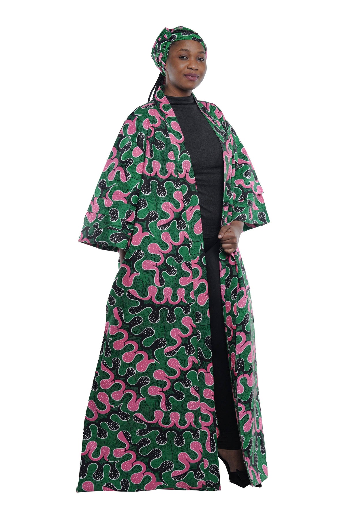 African Ankara Women Long Kimono | Robe | Duster | One Size
