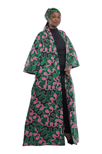 African Ankara Women Long Kimono | Robe | Duster | One Size