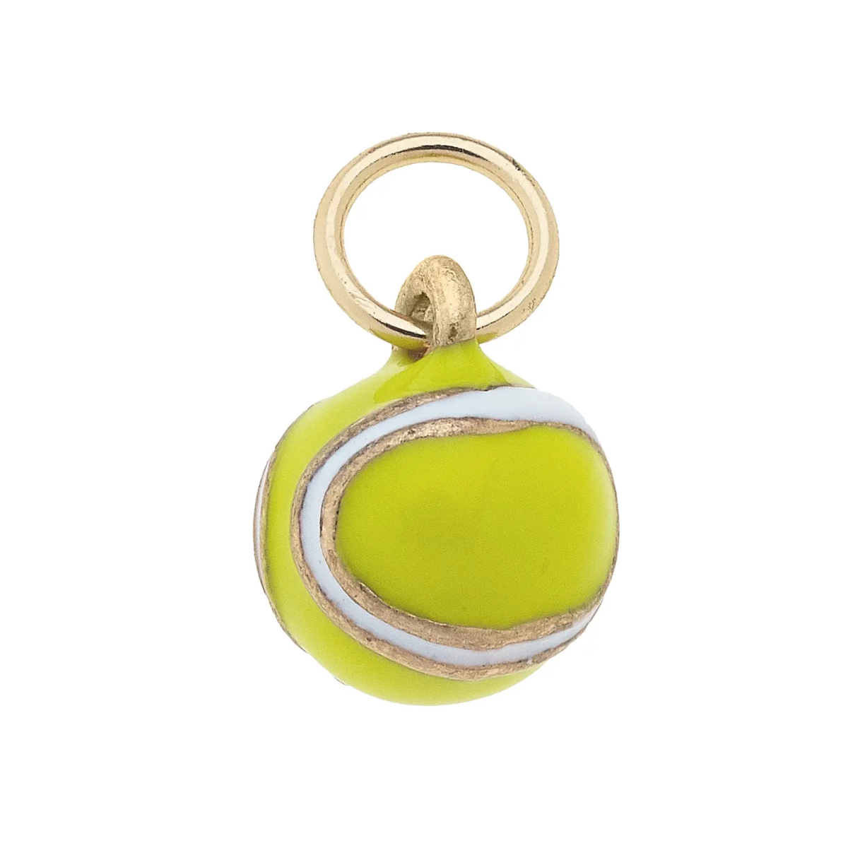 CANVAS STYLE CHARM BAR-3-D Tennis Ball Charm in Neon Yellow