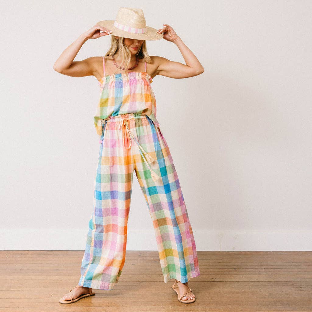 Rainbow Plaid Daphne Pant: S