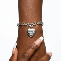 ZPB Silver 1920 Legacy Heart Lock Chain Bracelet: Silver / Rhodium / 8 inches