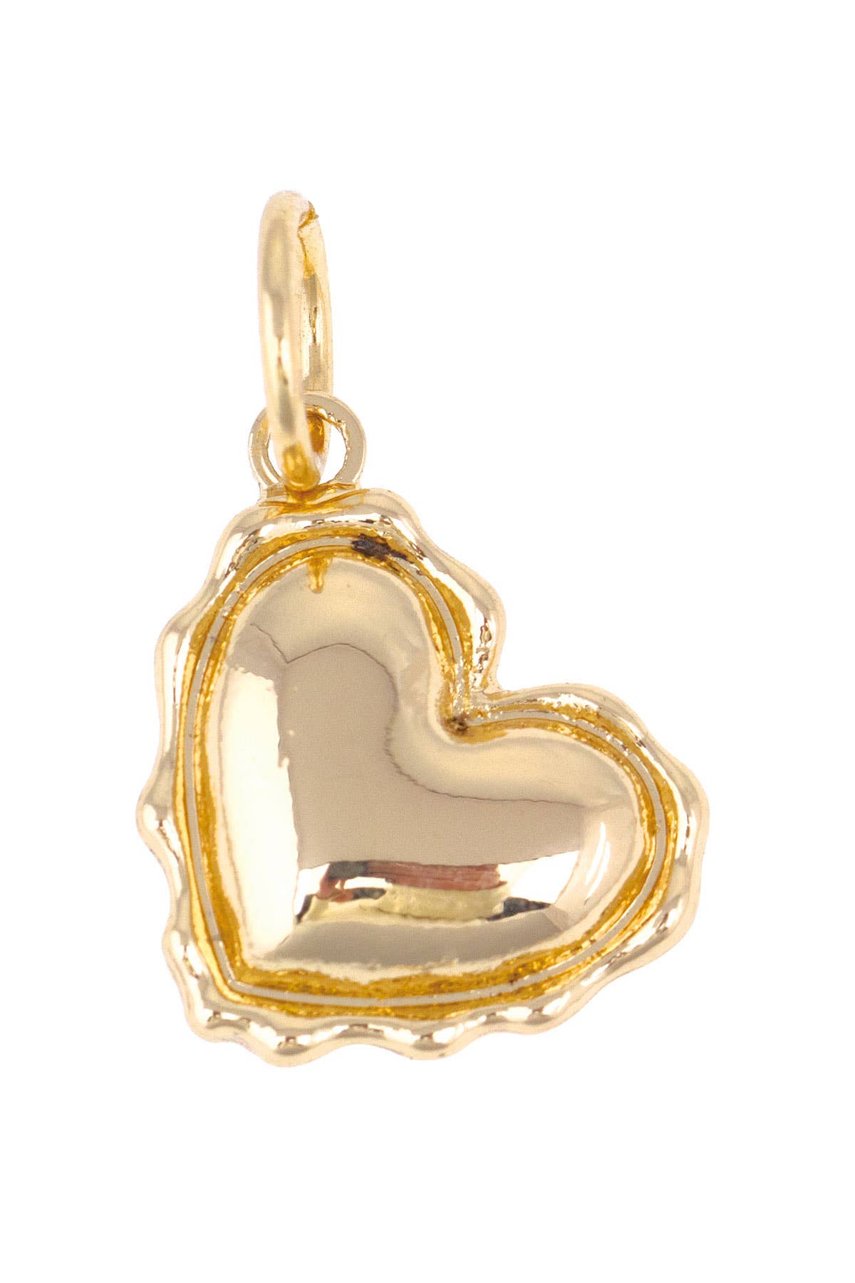 CANVAS STYLE CHARM BAR-Stamped Heart Charm in Shiny Gold