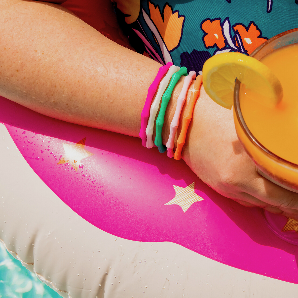 Waterproof Bamboo Bracelet | Travel-Ready Wristwear: Coral