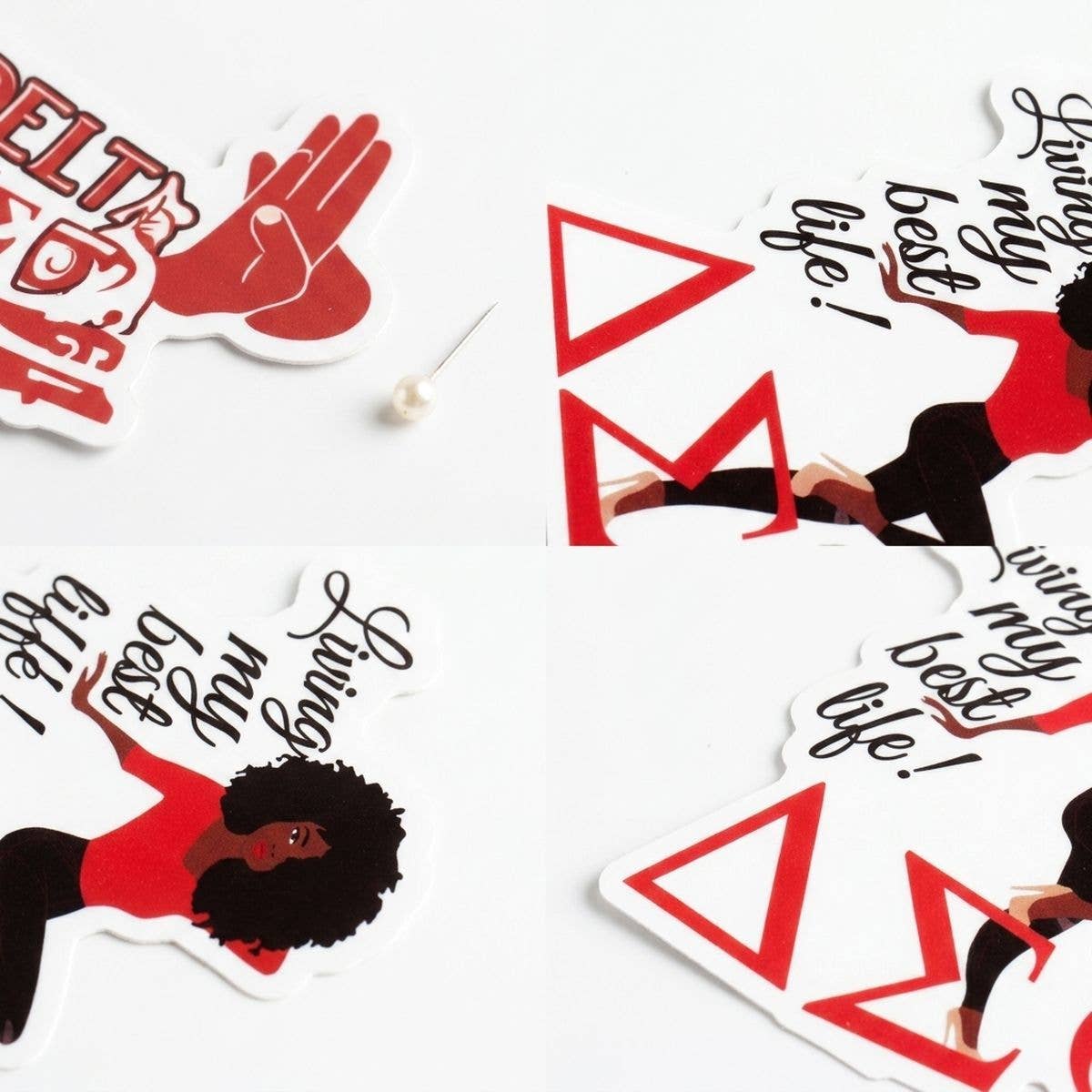 Delta Sigma Theta 60 Piece Sticker Set: Animal Print / Multi Tone / Assorted 2 x 2 inches
