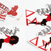 Delta Sigma Theta 60 Piece Sticker Set: Animal Print / Multi Tone / Assorted 2 x 2 inches