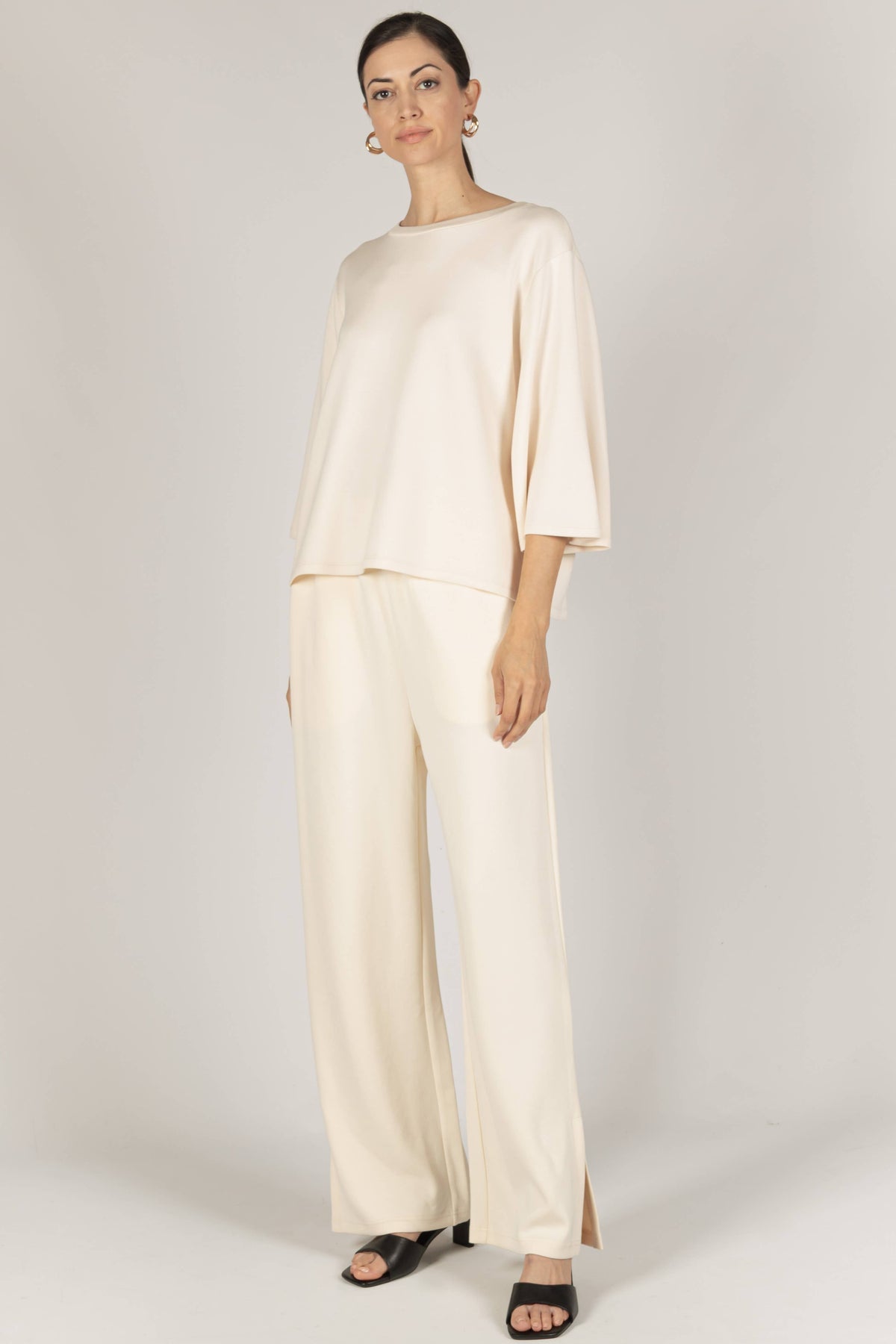 P. CILL Butter Modal 3/4 Sleeve Top: Black or Blue