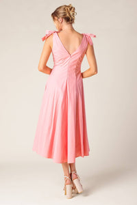 A solid woven midi dress - ID22465: PEACH / Contemporary / M