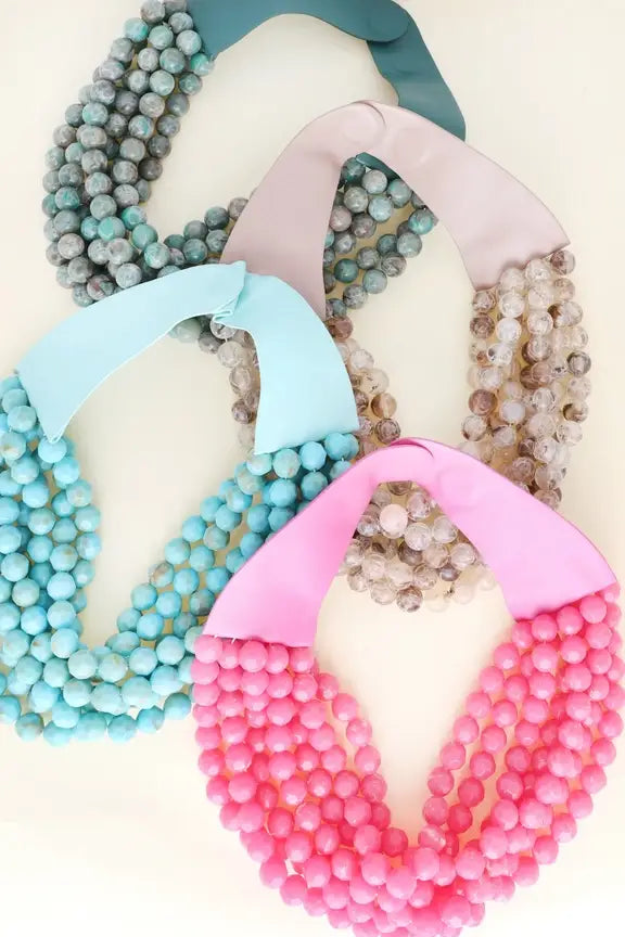 NEW CHUNKY BEADED LAYERED MAGNETIC NECKLACE