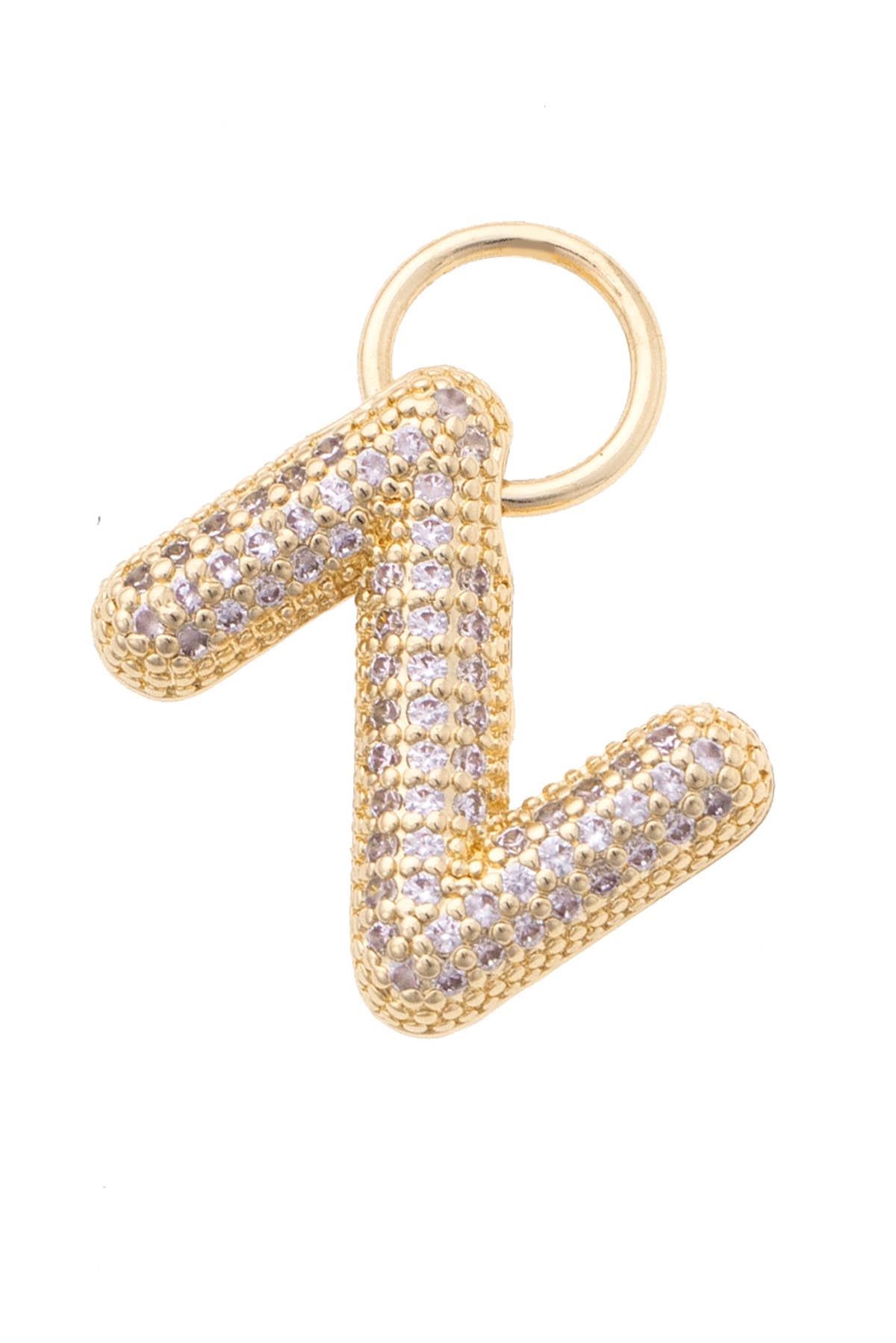 Letter Pave Initial Charm in Shiny Gold: I