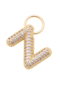 Letter Pave Initial Charm in Shiny Gold: I