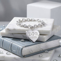 ZPB Silver 1920 Legacy Heart Lock Chain Bracelet: Silver / Rhodium / 8 inches
