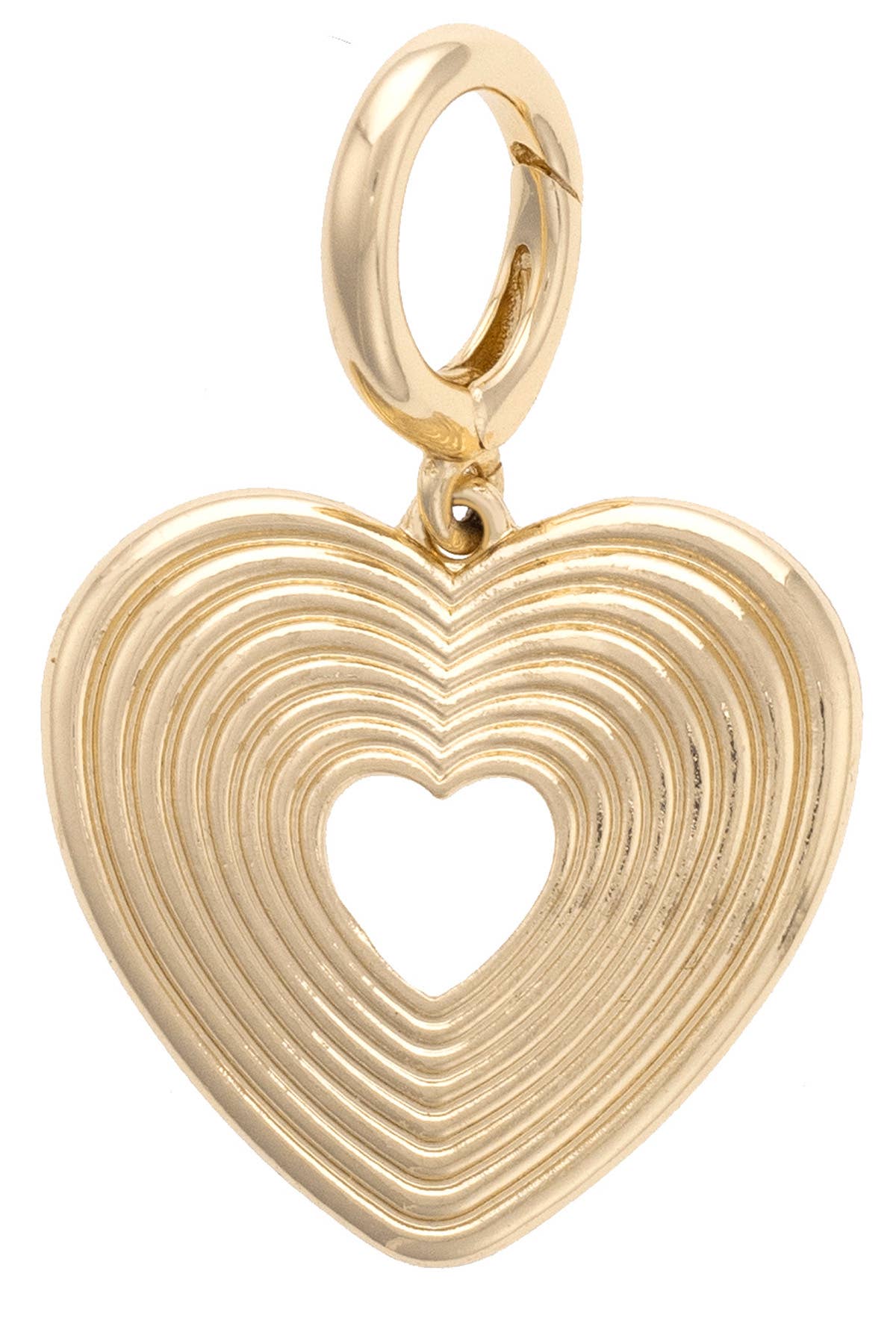 Canvas Style Charm Bar-Glowing Heart Pendant Charm in Shiny Gold
